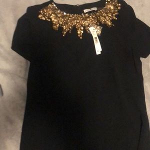 Alice + Olivia black gold beaded dress ladies size 12